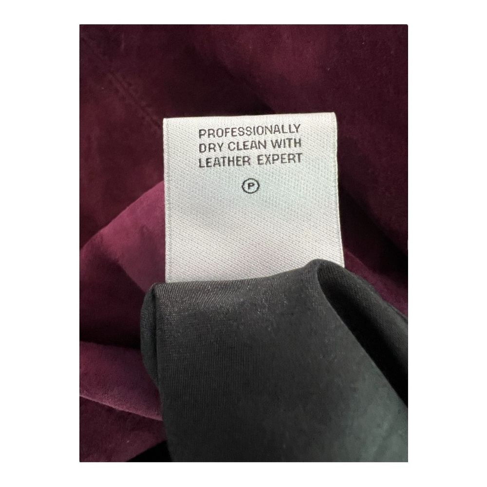 π EUC PER SE Deep Plum Suede & Stretch Long Sleeve Dress | Size 2 - Picture 8 of 8